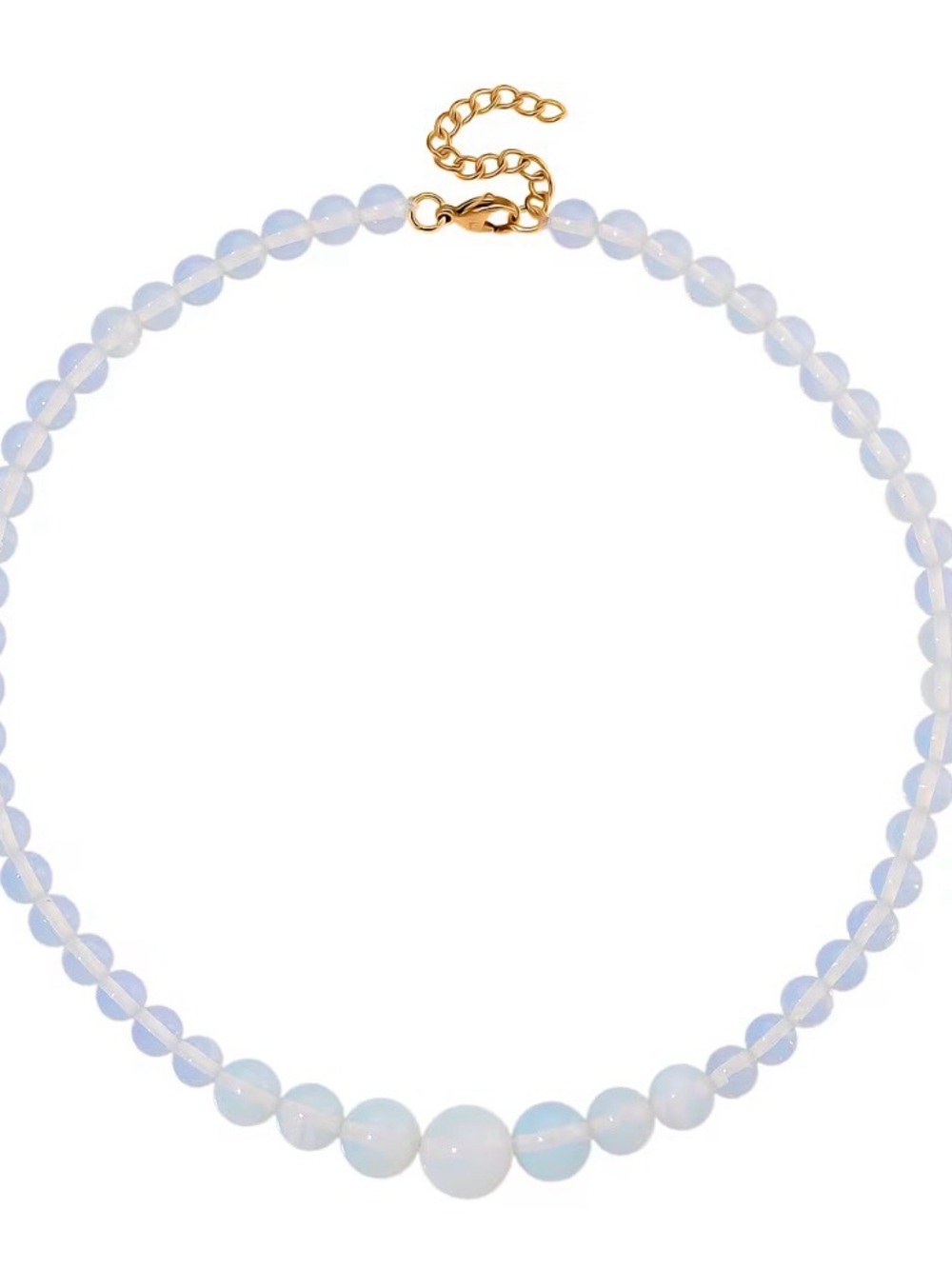 Opalite 200ctw Beaded Graduation Necklace 18-12 inches